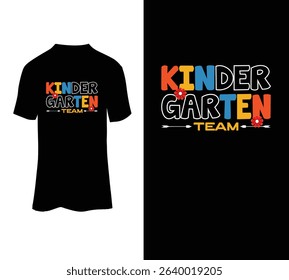 Kinder garten team typography t-shirt design template for sale.