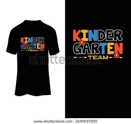 Kinder garten team typography t-shirt design template for sale.
