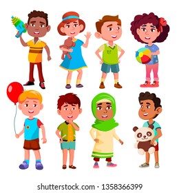 Kinder Vector. Multinational Kinder Child Person Group. Illustration