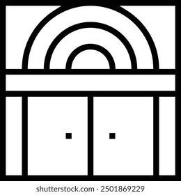 Icono de jardín de infantes. Diseño de estilo lineal delgado aislado sobre fondo blanco