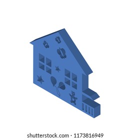 Kindergarden isometric left top view 3D icon