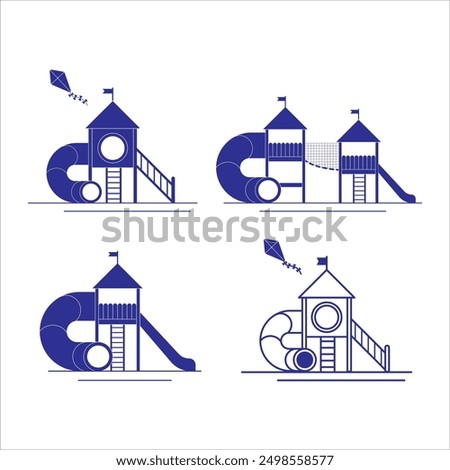 Kindergarden playground icon flat design. Vector illustration icon