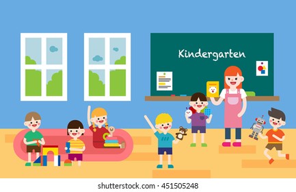 kindergarden vector illustration  - Shutterstock ID 451505248