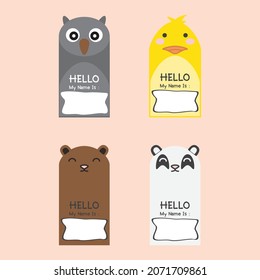 Kindergarten Animal Label Name Tags Set
