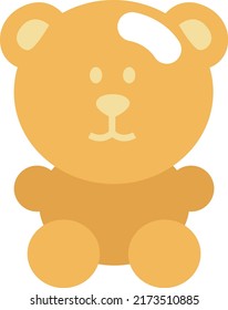 Kindergarten bear toy, illustration, vector on a white background.