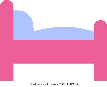 Kindergarten bed, illustration, vector, on a white background.