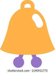 Kindergarten bell, illustration, vector on a white background.
