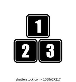 Kindergarten Block Number Vector Icon. Education Logo Template