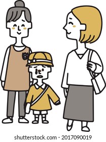 A kindergarten boy who misses farewell to mom