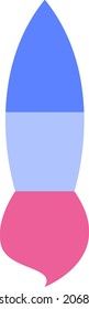 Pincel infantil , ilustración, vector, sobre fondo blanco.