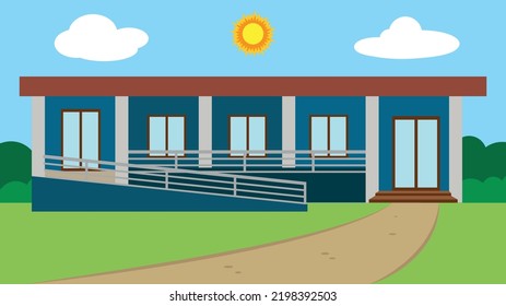 Kindergartenfassade, Illustration, Vektorgrafik