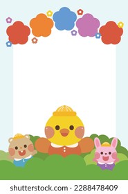 kindergarten bulletin board background chick rabbit bear