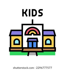 kindergarten child fun color icon vector. kindergarten child fun sign. isolated symbol illustration