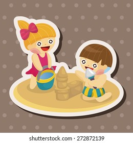 Kindergarten children theme elements