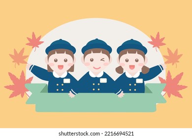 Kindergarten children uniform character illustration vector.