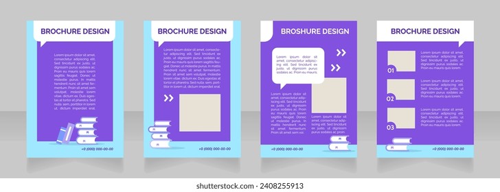Kindergarten curriculum blank brochure layout design. Enrichment classes. Vertical poster template set with empty copy space for text. Premade corporate reports collection. Editable flyer paper pages