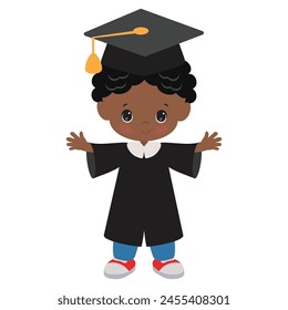 Kindergarten Abschluss Junge Vektorgrafik Cartoon Illustration