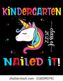 Kindergarten Graduation Nailed It With Cute Unicorn For Graduate Decor Theme Cards