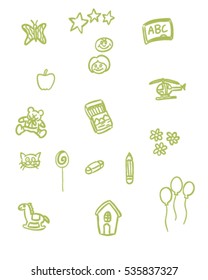 Kindergarten hand drawing doodle vector art