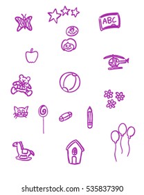 Kindergarten hand drawing doodle vector art