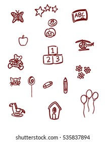 Kindergarten hand drawing doodle vector art