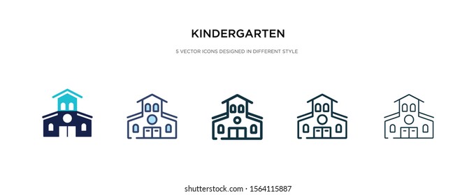 kindergarten icon in different style vector illustration. two colored and black kindergarten vector icons designed in filled, outline, line and stroke style can be used for web, mobile, ui