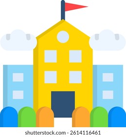 Kindergarten Icon Flat Vector Illustration