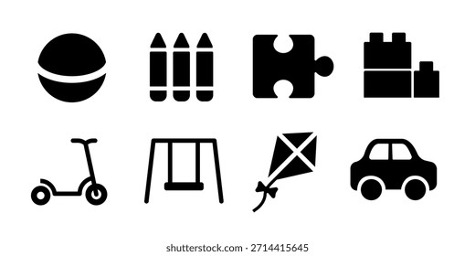 Icono de jardín de infantes. juego conjunto de iconos