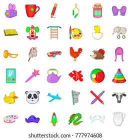 Kindergarten icons set. Cartoon style of 36 kindergarten vector icons for web isolated on white background
