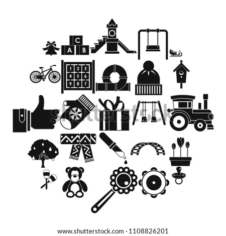 Kindergarten icons set. Simple set of 25 kindergarten vector icons for web isolated on white background