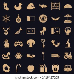 Kindergarten icons set. Simple set of 36 kindergarten vector icons for web for any design