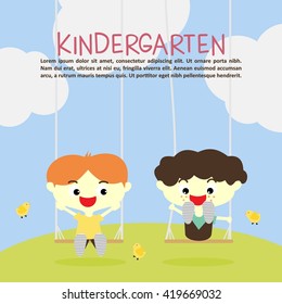 KinderGarten illustration template
