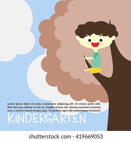 KinderGarten illustration template