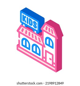 kindergarten kid leisure isometric icon vector. kindergarten kid leisure sign. isolated symbol illustration