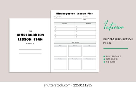 
Kindergarten Lesson Plan Kdp Interior Template