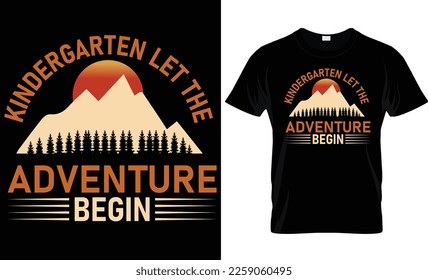 kindergarten let the adventure... t-shirt design template