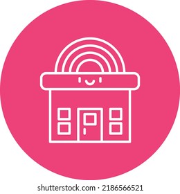Kindergarten line circle icon vector image. Can also be used for web apps, mobile apps and print media.