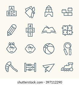 Kindergarten line icons