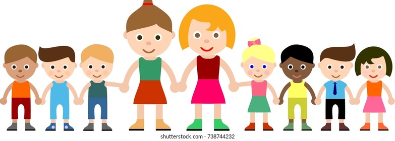 Family Retro Cartoon Set Funny Groups Stock Vector (Royalty Free ...