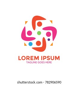 kindergarten logo. simple shape and color. negative space. vector editable