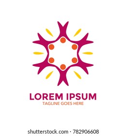 kindergarten logo. simple shape and color. negative space. vector editable
