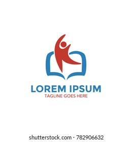 kindergarten logo. simple shape and color. negative space. vector editable