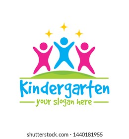 Kindergarten logo template vector illustration