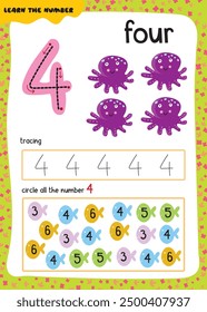Kindergarten numbers and counting worksheets