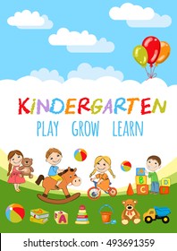 Kindergarten Play And Learn Poster