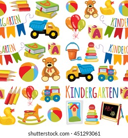Kindergarten Play and study Vector images