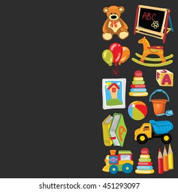 Kindergarten Play and study Vector images