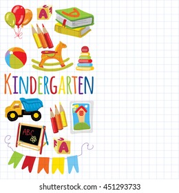 Kindergarten Play and study Vector images