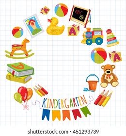 Kindergarten Play and study Vector images