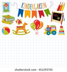 Kindergarten Play and study Vector images